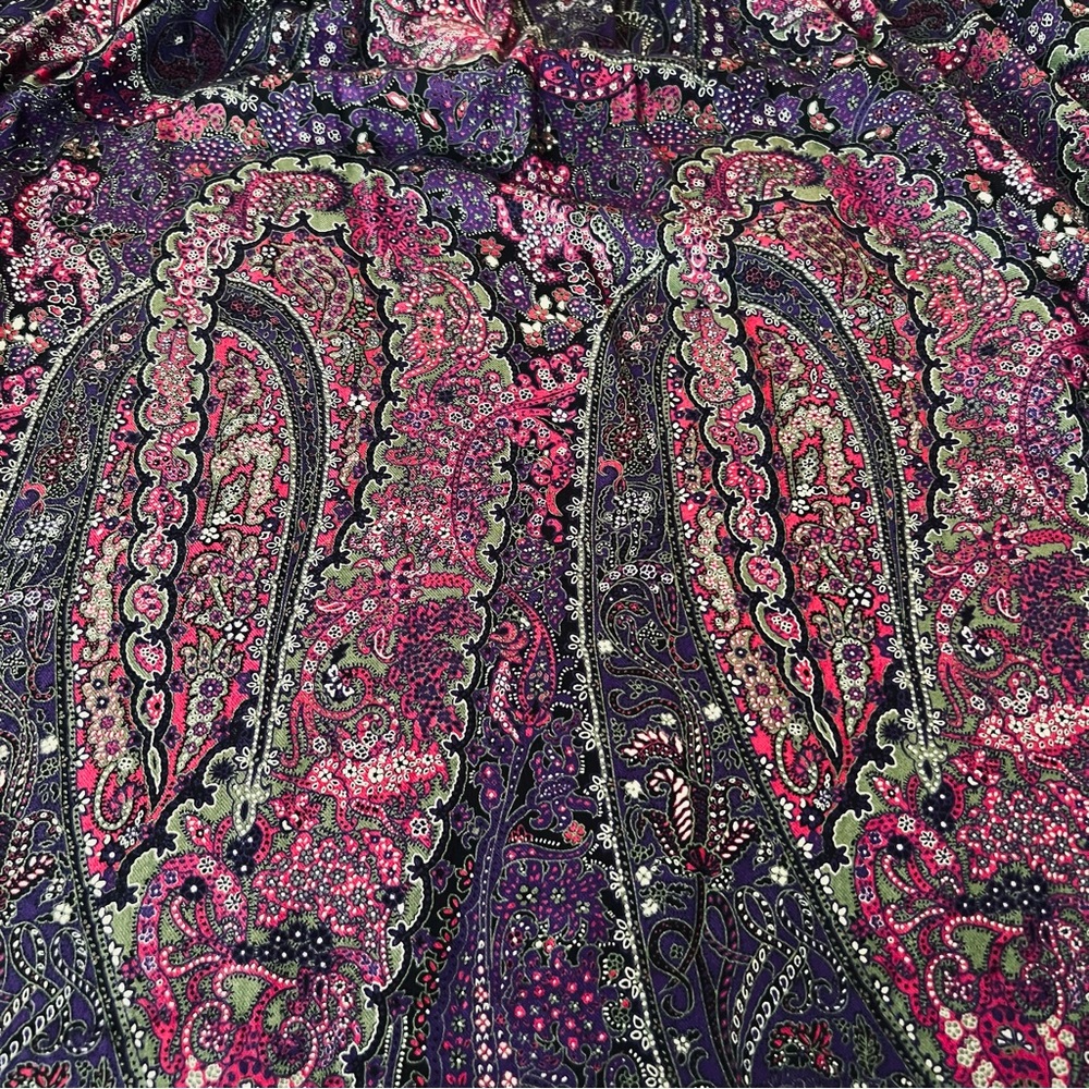 .Vintage Purple Plum Paisley Dirndl Skirt Size 8